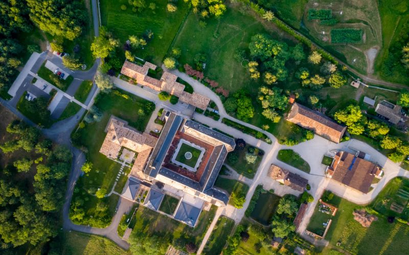 Vue aérienne du monastère